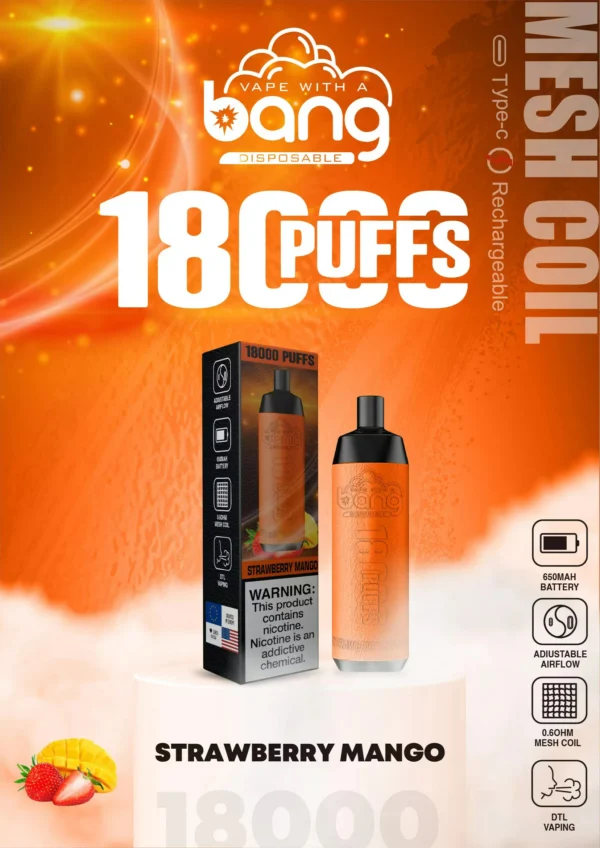 Bang Crown Bar 18000 Puffs 0% 2% 3% 5% Alacsony nikotintartalmú, újratölthető Vapes toll tömeges vásárlás Nagyker - RiftVape - 8