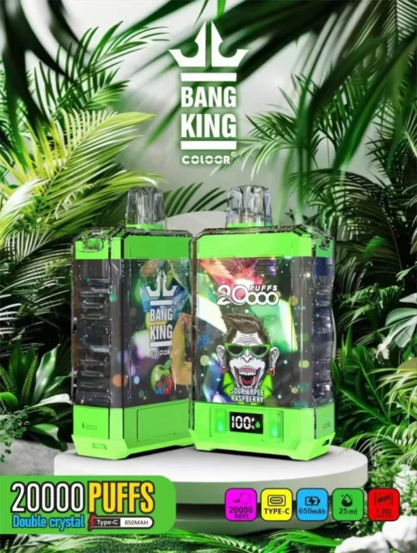 Bang King Double Crystal 20000 Puffs 0% 2% 3% 5% Low Nicotine Rechargeable Disposable Vapes Pen Bulk Buy Wholesale - RiftVape - 1