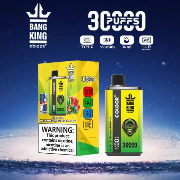Bang King 30000 Puffs Double Flavor 0% 2% 3% 5% Genopladelig engangsvapes med lav nikotinindhold Pen Bulk Køb Engros - RiftVape - 3