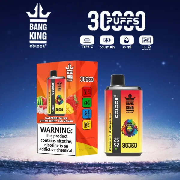 Bang King 30000 Puffs Double Flavor 0% 2% 3% 5% Genopladelige engangsvapespen med lav nikotinindhold Bulk Køb Engros - RiftVape - 8