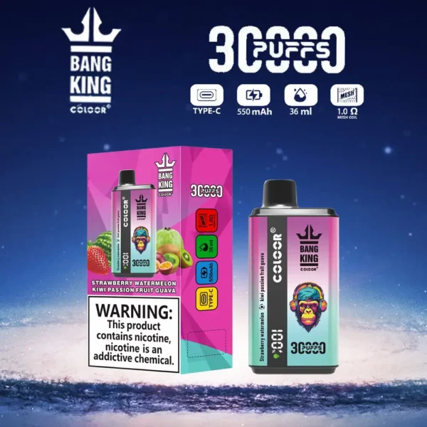 Bang King 30000 Puffs Double Flavor 0% 2% 3% 5% Genopladelige engangsvapespen med lav nikotinindhold Bulk Køb Engros - RiftVape - 10