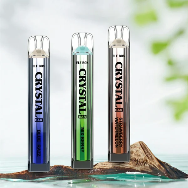 ELF BOX CRYSTAL BAR 600 Puffs 0% 2% 5% Vape desechable recargable con nicotina Compra a granel al por mayor - RiftVape - 1