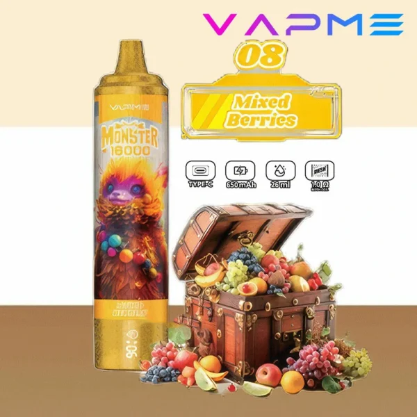 Vapme Monster 16000 Puffs 2% 5% Нікотинові акумуляторні одноразові вейпи оптом купити оптом - RiftVape - 12