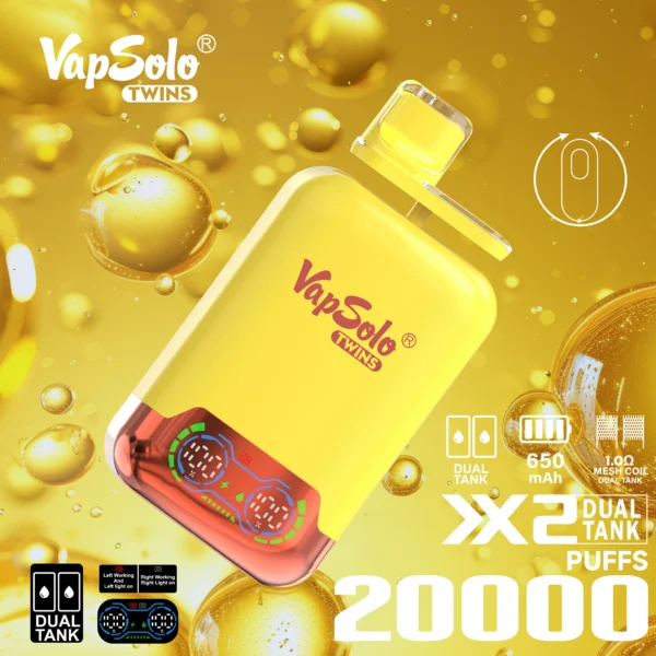 VapSolo Twins 20000 Puffs 2% 5% Madala nikotiinisisaldusega laetav ühekordne Vapes Pen hulgiost hulgimüük – RiftVape – 4