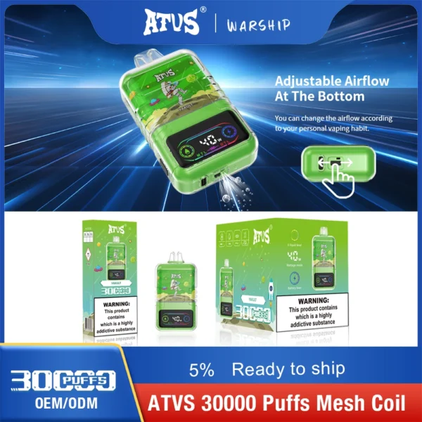 ATVS 30000 Puffs Dual Mesh 5% Low Nikotine Ladattava kertakäyttöinen Vapes Pen Bulk Tukkumyynti - RiftVape - 7