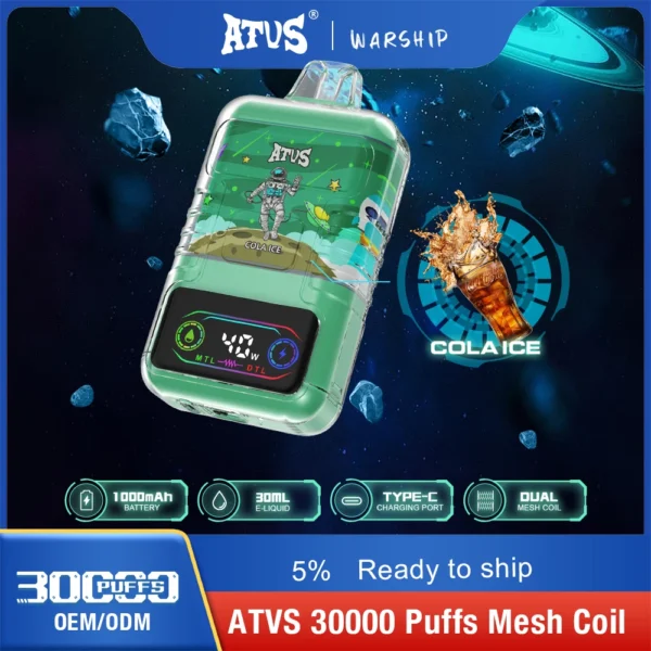 ATVS 30000 Puffs Dual Mesh 5% Low Nikotine Ladattava Kertakäyttöinen Vapes Pen Bulk Osta Tukkumyynti - RiftVape - 3