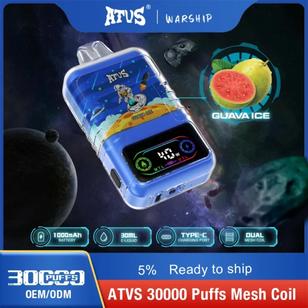 ATVS 30000 Puffs Dual Mesh 5% Low Nikotine Ladattava Kertakäyttöinen Vapes Pen Bulk Tukkumyynti - RiftVape - 2