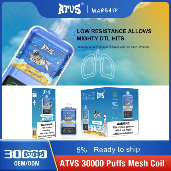 ATVS 30000 Puffs Dual Mesh 5% Low Nikotine Ladattava Kertakäyttöinen Vapes Pen Bulk Tukkumyynti - RiftVape - 10