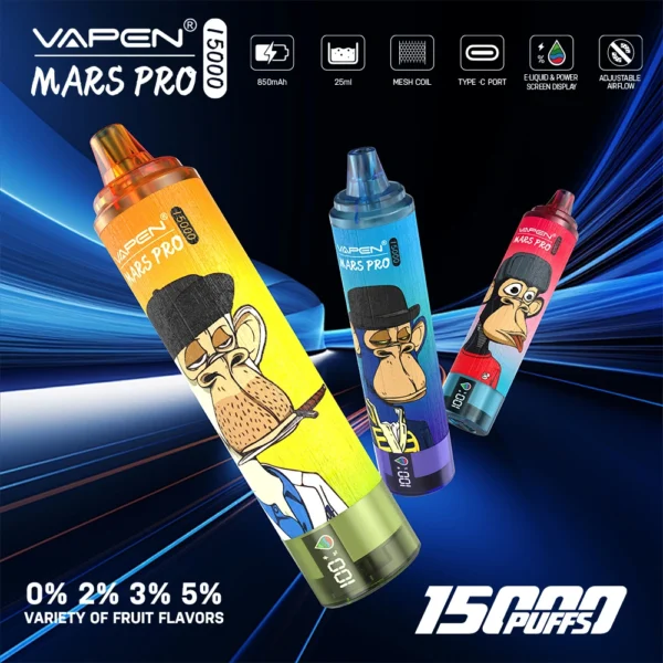 VAPEN Mrs Pro 15000 Puffs 2% Matala nikotiini Ladattava Kertakäyttöinen Vapes Pen Bulk Osta Tukkumyynti - RiftVape - 1