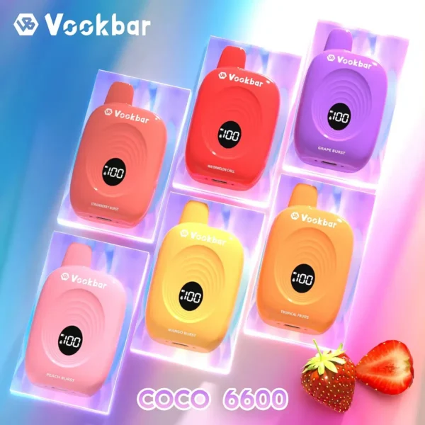 Vookbar Coco 6600 Puffs Cyfrowy inteligentny ekran 3% Niskonikotynowy akumulator Jednorazowy długopis Vapes Kup hurtowo - RiftVape - 1