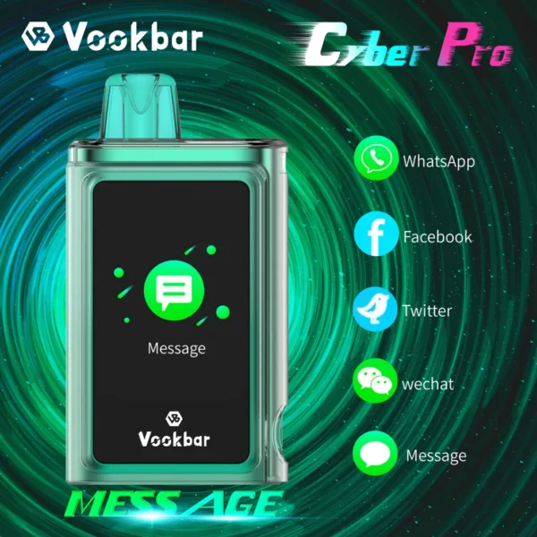 Vookbar Cyber Pro 30000 Puffs Dual Mesh Touch Screen 0% 2% 3% 5% Low Nicotine Rechargeable Disposable Vapes Pen Bulk Buy Wholesale - RiftVape - 1
