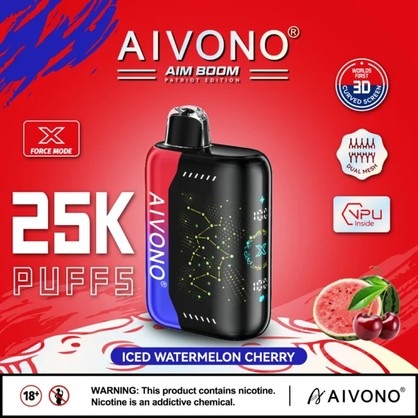 AIVONO AIM BOOM 25000 Puffs Dual Mesh Digital Ekrāns 0% 2% 3% 5% Zema nikotīna Uzlādējama Vienreizēja Vapes Pildspalva Lielapjoma Pirkt Vairumtirdzniecība - RiftVape - 2