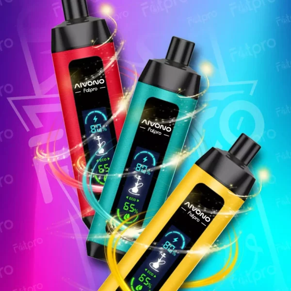 AIVONO Fatpro 22000 Puffs vattenpipa Digital skärm 0% 2% 3% 5% Låg nikotinhalt Uppladdningsbara disponibla vapes Penna Bulk Köp grossist - RiftVape - 1