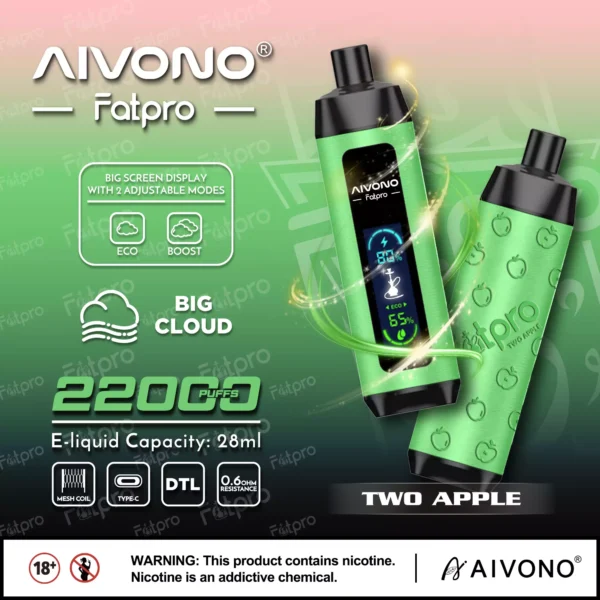 AIVONO Fatpro 22000 Puffs vattenpipa Digital skärm 0% 2% 3% 5% Låg nikotinhalt Uppladdningsbara disponibla vapes penna Bulk Köp grossist - RiftVape - 7